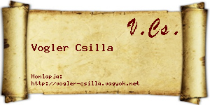 Vogler Csilla névjegykártya